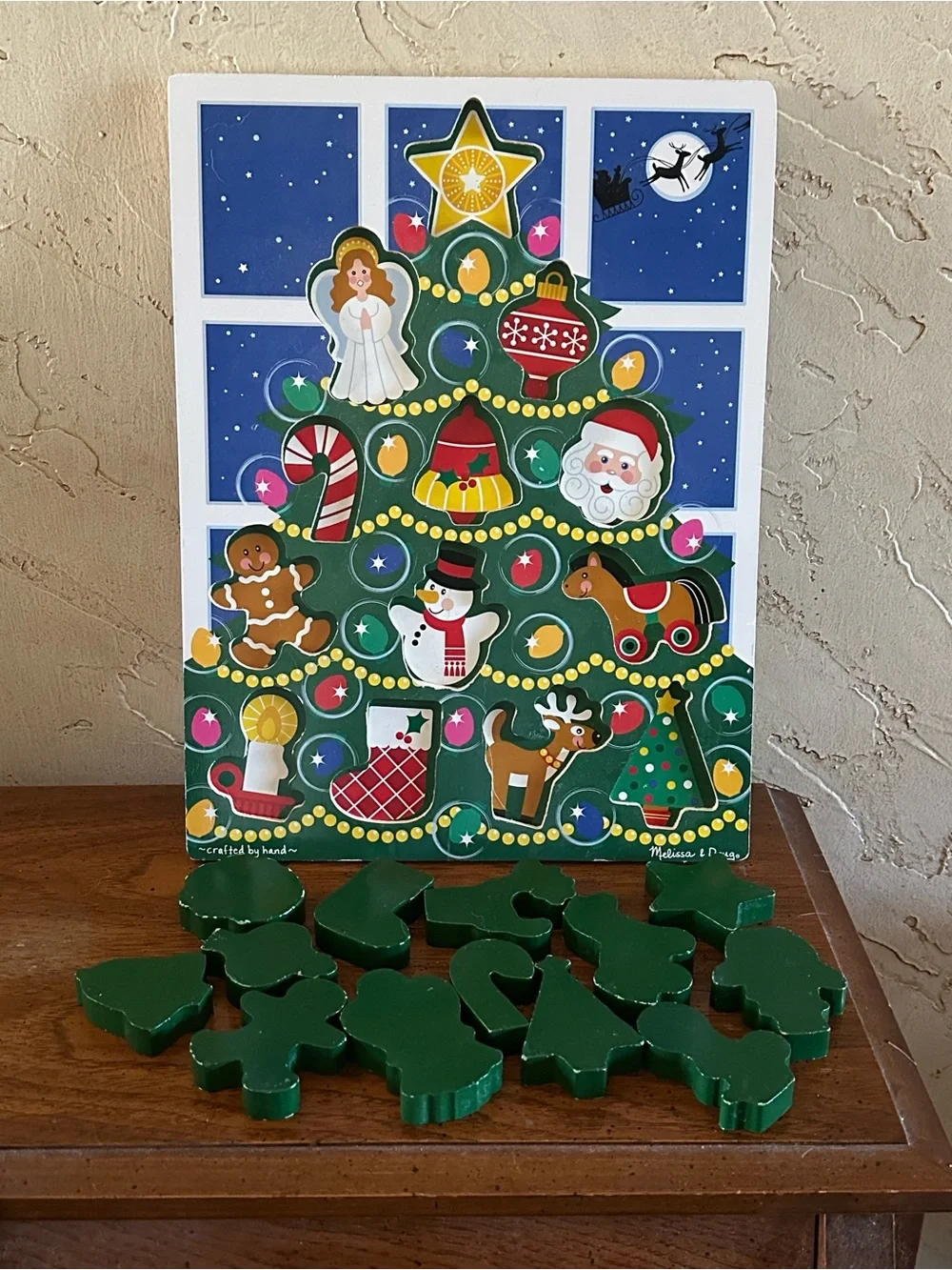 Melissa & Doug Wooden Chunky Christmas Holiday Tree Puzzle